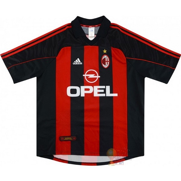 Calcio Maglie Home Maglia AC Milan Stile rétro 2000 2002 Rosso